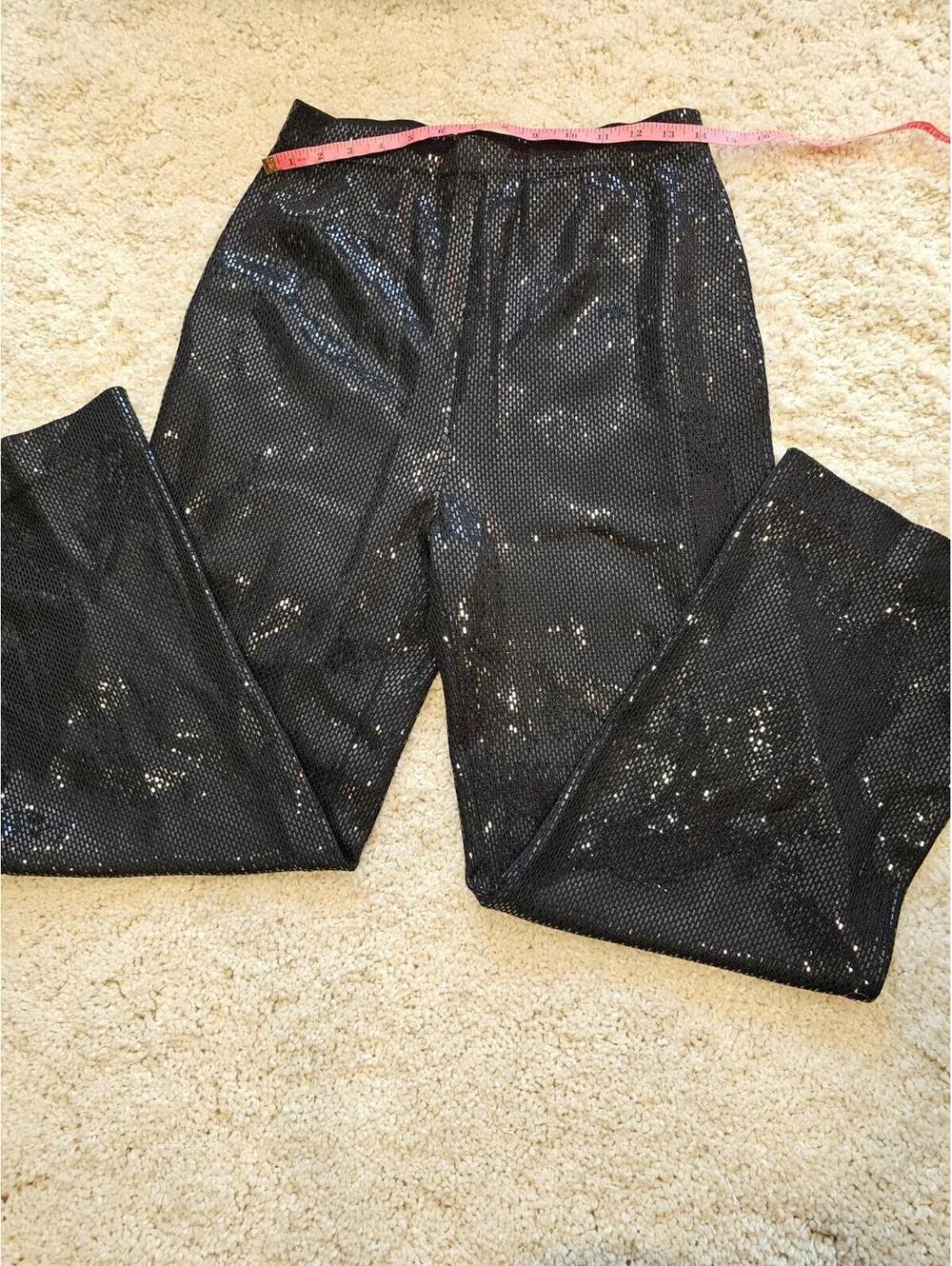 Vintage St John Knit Pants Size 10 - 80s Shimmery Black Super Soft High Waisted